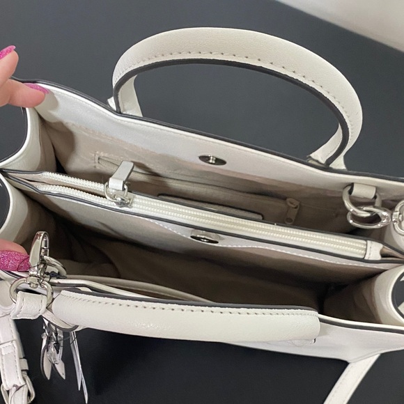 NWT Nine West Optic White Satchel Bag Purse Handbag - Picture 2 of 11